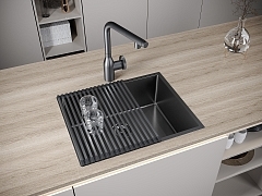 Мойка для кухни Paulmark NEXT вороненая сталь PM215444-GM