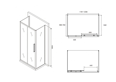 Душевой уголок ABBER Schwarzer Diamant 1950x1200x700 черный AG30120BH-S70B-S70B