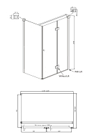 Душевой уголок Ambassador Diamond 2000x1200x800 хром правый 12011107R