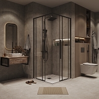 Душевой уголок Grossman Galaxy 1950x1000x1000 черный матовый 300.K33.01.1010.21.00