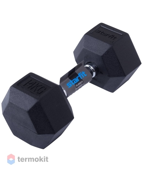 Гантель обрезиненная Starfit DB-301 14 кг, черная 1 шт