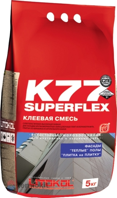 Клей Litokol Superflex K77 серый 5кг