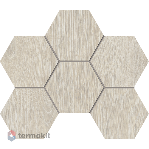 Керамогранит Эстима Kraft Wood KW00 Hexagon мозаика 25x28,5 непол.