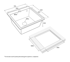 Мойка для кухни Paulmark Praktisch черный металлик PM105152-BLM
