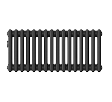 Стальной трубчатый радиатор Kohr Heim 3030/16 секций с боковым подключением 3/4 черный