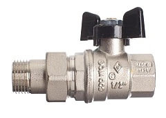 Кран шаровой Bugatti 1/2&quot; с накидной гайкой (бабочка) серия Oregon 03220027