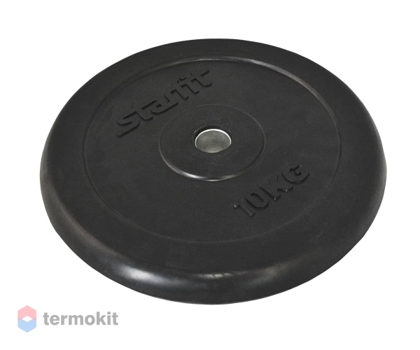 Диск обрезиненный Starfit BB-202 10 кг, d26 мм, черный