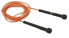 Скакалка Lite Weights 0029RJ-2 ПВХ с плаcтиковой ручкой, оранжевая, 2,7м