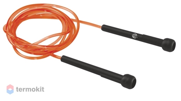 Скакалка Lite Weights 0029RJ-2 ПВХ с плаcтиковой ручкой, оранжевая, 2,7м