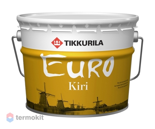 Tikkurila Euro Kiri,Паркетный алкидно-уретановый лак для пола,Полуматовый,9 л