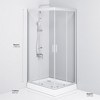 Душевой уголок AM.PM Gem 1200x800x1900 сатин W90G-404-120280-MT