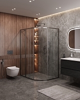 Душевой уголок Cezares Molveno 1950x1300x1000 оружейная сталь MOLVENO-RH-2-130/100-C-GM-IV