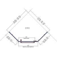 Душевой уголок RGW Hotel HO-084Gb 1950x1000x1000 (матовое стекло) золото брашированное 350608400-026