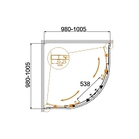 Душевой уголок Cezares Molveno 1950x1000x1000 (рифленое стекло) хром MOLVENO-R-2-100-P-Cr
