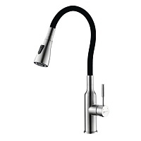 Смеситель для кухни с гибким изливом Lemark Expert черный LM5082S-Black