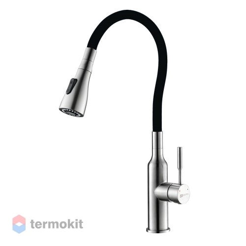Смеситель для кухни Lemark Expert с гибким изливом черный LM5082S-Black