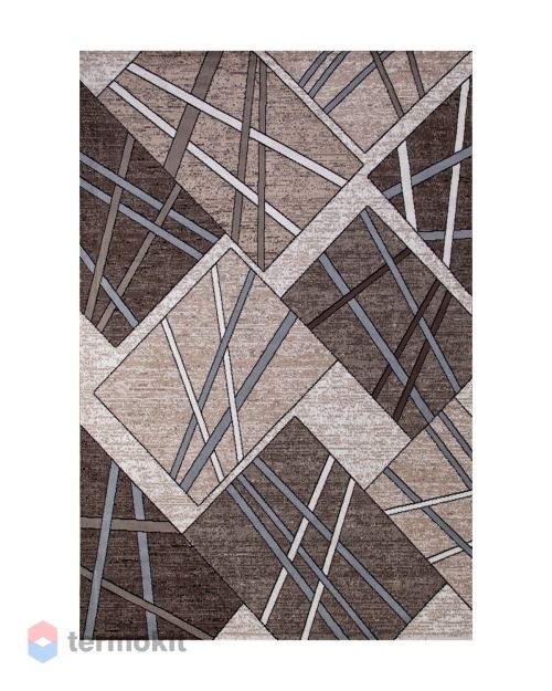 Ковёр Merinos Sierra 80x150 прямоугольный бежевый/тёмно-коричневый D487