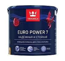 Tikkurila Euro Power 7,Водоразбавляемая краска для стен и потолков,база А, 2,7л