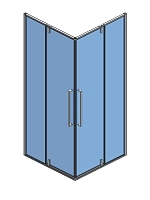 Душевой уголок AQUAme 1950x800x800 черный матовый AQM7102-2-8