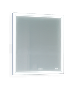 Зеркало Jorno Glass 77 подвесное с подсветкой и часами Gla.02.77/W
