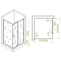 Душевой уголок RGW Passage PA-245B 1900x900x1000 черный 410824590-14