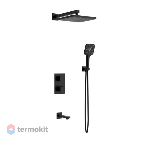 Душевой комплект скрытого монтажа Vincea Vogue с термостатом черный VSFW-1N3TMB