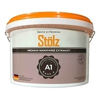 Stölz A1 Интерьерная износостойкая глубокоматовая краска для стен и потолков, База A, 4.5 л