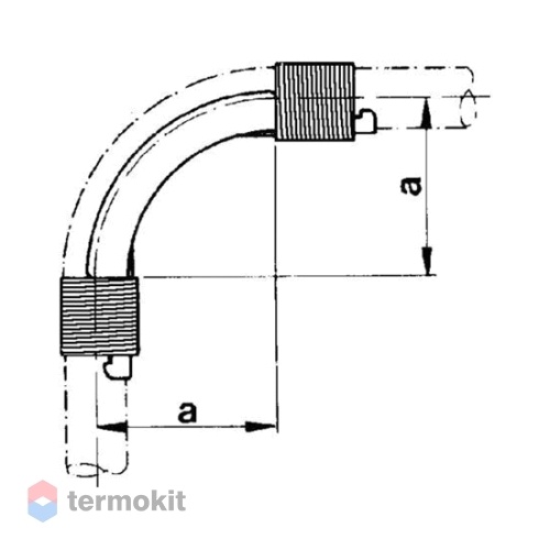 Отвод Rehau направляющий с кольцами, для фиксации поворота трубы 45-25