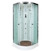 Душевая кабина Deto EM 100x100 Хром (узорчатое стекло) ЕМ1510 с гм. и эл.
