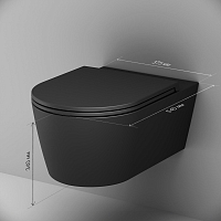 Унитаз подвесной AM.PM Func с сиденьем микролифт черный матовый C8F1701MBSC