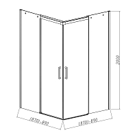 Душевой уголок Vincea Dice 2000x900x900 черный VSS-4D900CLB