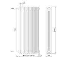 Стальной трубчатый радиатор Arbonia 2180/12 секций с боковым подключением 1/2 цвет Антрацит