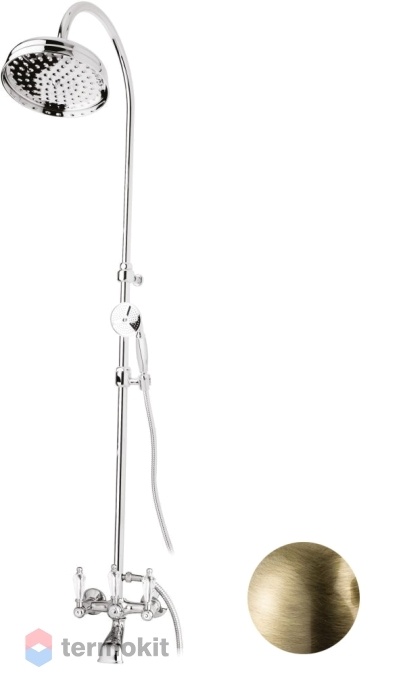 Душевая система со смесителем для ванны, верхнего и ручного душа Cezares Diamond бронза, ручка Svarovski DIAMOND-CVD-02-Sw