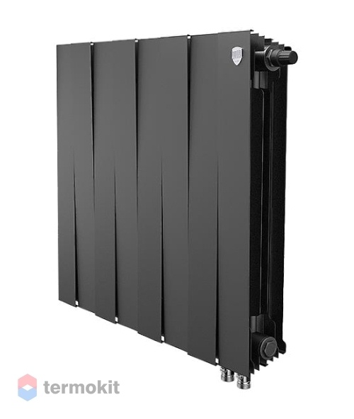Радиатор Royal Thermo PianoForte Noir Sable 500 x8 \ 8 секций \ с нижним правым подключением 80 мм