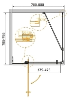 Душевой уголок Cezares Slider 1950x800x700 (бронзовое стекло) черный SLIDER-AH-1-80-70/80-BR-NERO