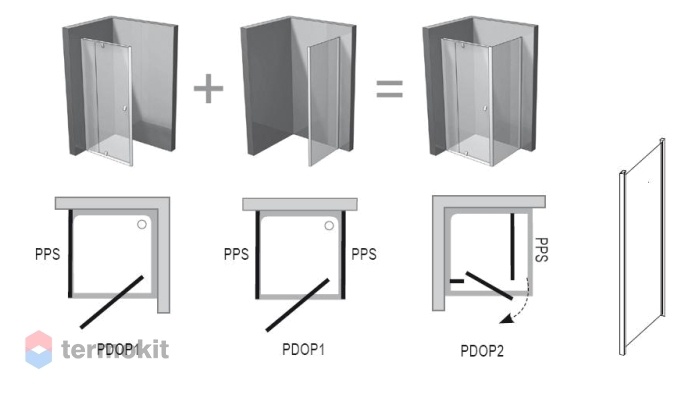 Душевая перегородка Ravak Pivot PPS-90 90G70100Z1 transparent, белый