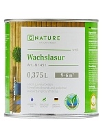 GNature 451, Wachslasur Краска - лазурь для деревянных поверхностей с пчелиным воском, для внутренних работ, матовая, белая база 0,375 л