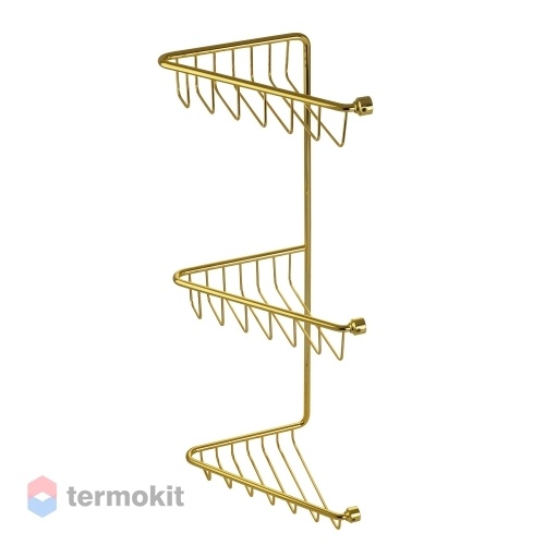 Полка-решетка угловая Migliore COMPLEMENTI 3-х ярусная золото 22055
