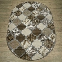 Ковёр Kitroom Шенилл 150x230 овальный бежевый/коричневый 27808