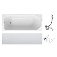 Акриловая ванна AM.PM Sense 1500х700 с каркасом, со сливом-переливом W75A-150-070W-KL