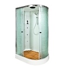 Душевая кабина Deto EM 120x120 Хром (узорчатое стекло) ЕМ1512 L с гидромассажем (гм.)