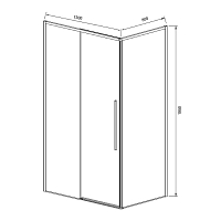 Душевой уголок Vincea Slim-n 1950x1300x800 вороненная сталь VSR-4SN8013CLGM