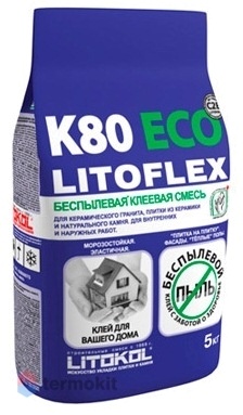 Клей Litokol Litoflex К80 ECO беспылевой серый 5кг