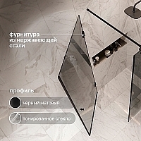 Душевой уголок STWORKI Орхус 2000x900x900 MV-OR-90x90-BL-T