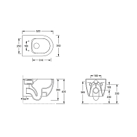 Унитаз подвесной Alice Unica с крепежным набором с сиденьем микролифт белый 32254101SET