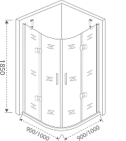 Душевой уголок Good Door SATURN 1850x1000x1000 хром СА00013