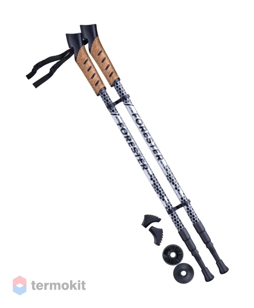 Палки для скандинавской ходьбы Berger Forester 67-135 см 3-секционные, серый/чёрный