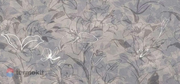 Керамогранит Mei Floresta 17551 цветы синий ректификат 60x120