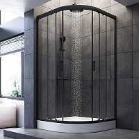 Душевой уголок AM.PM Gem 2000x1000x1000 черный матовый W90G-401-100BT