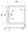 Душевой поддон Cezares TRAY 900х900х30 TRAY-AS-A-90-30-W